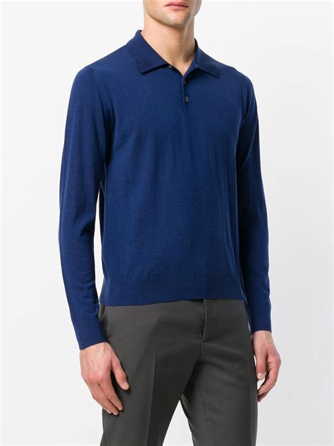 mens prada long sleeve polo